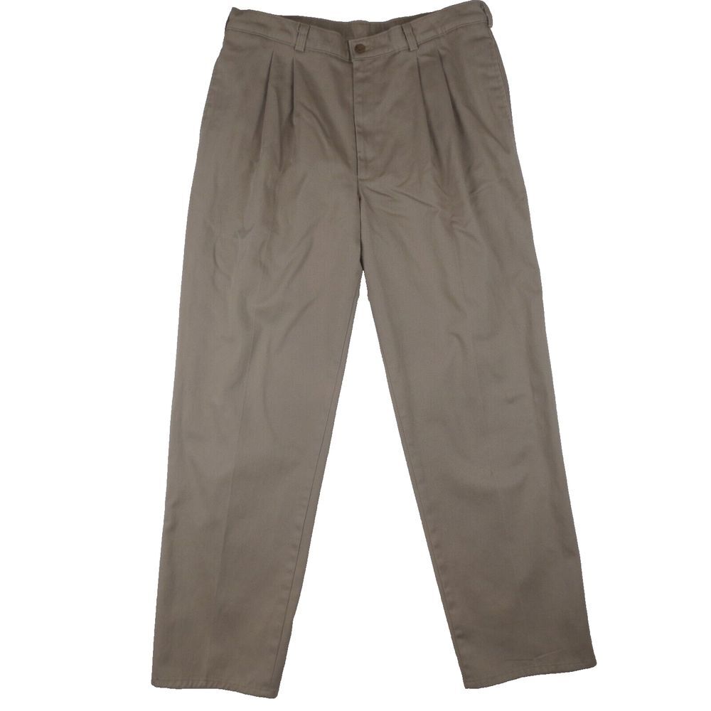 VTG Duxbak Pants Mens 36x32‎ (Act 35x31) Beige Khaki Pleated Front Y2K 90s Chino